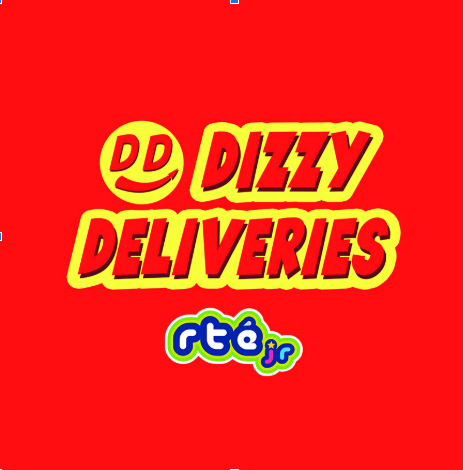 Logo of Dizzy Deliveries with a brown background